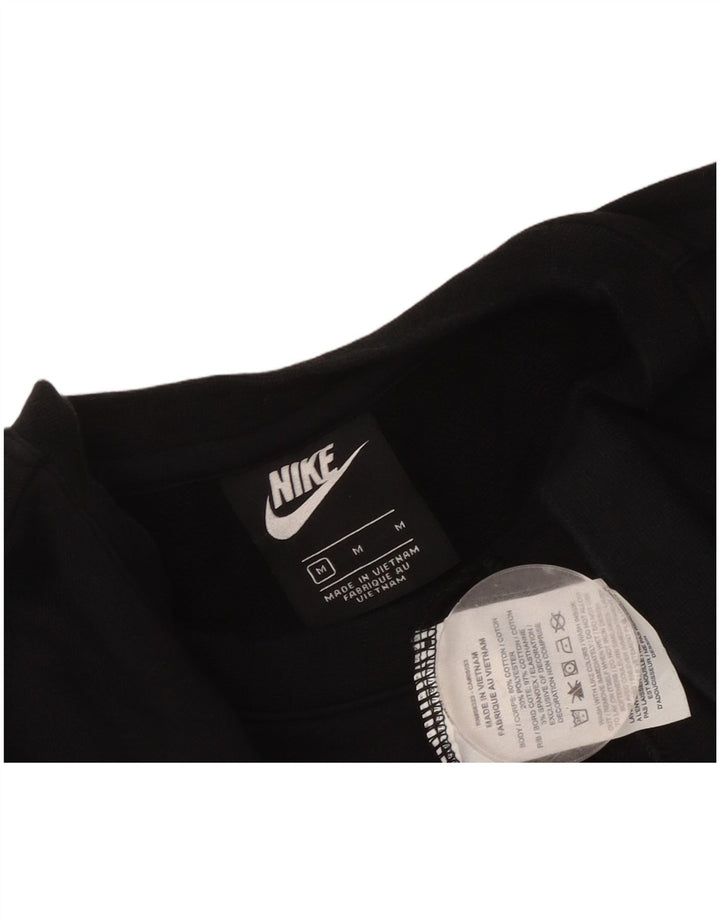 NIKE Womens Oversized Crop Graphic Sweatshirt Jumper UK 14 Medium Black
