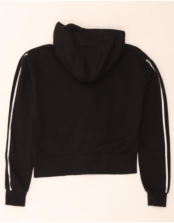 Juicy Couture Girls Crop Zip Hoodie Sweater 14-15 Years Black Cotton