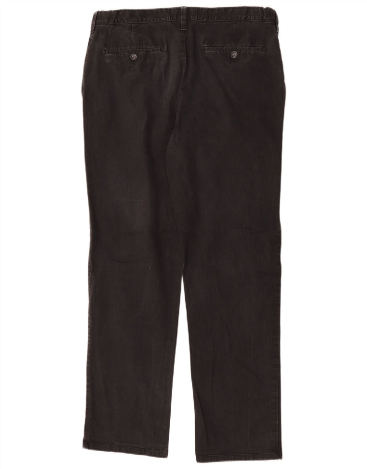Marks & Spencer Mens Regular Fit Chino Trousers W36 L30 Black Cotton