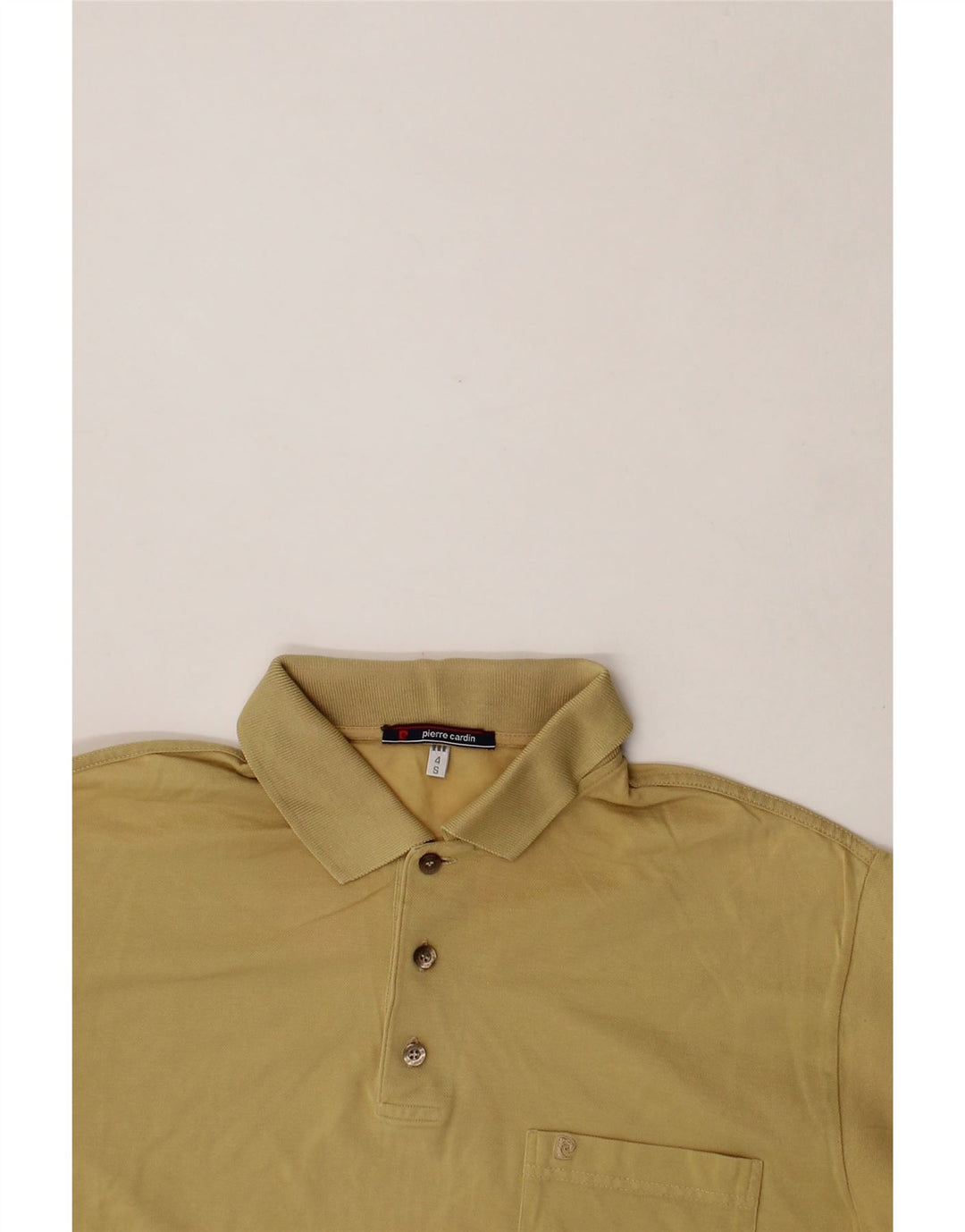 PIERRE CARDIN Mens Polo Shirt Small Beige Cotton Vintage Pierre Cardin and Second-Hand Pierre Cardin from Messina Hembry 