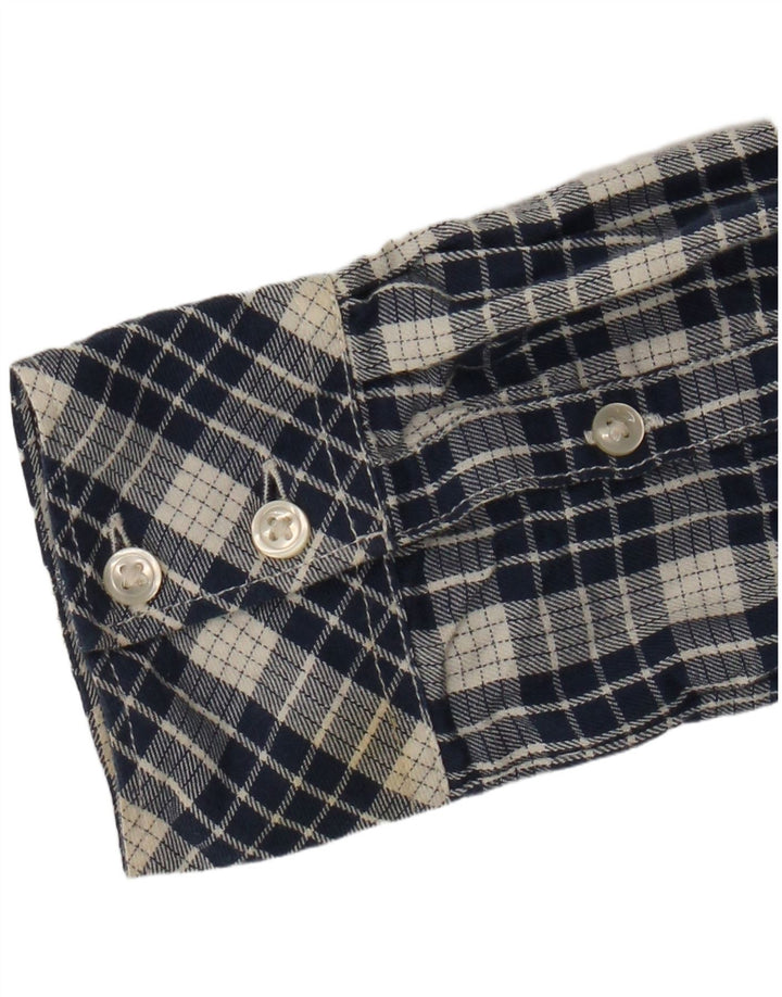 Wrangler Womens Flannel Shirt XS Navy Blue Check Cotton