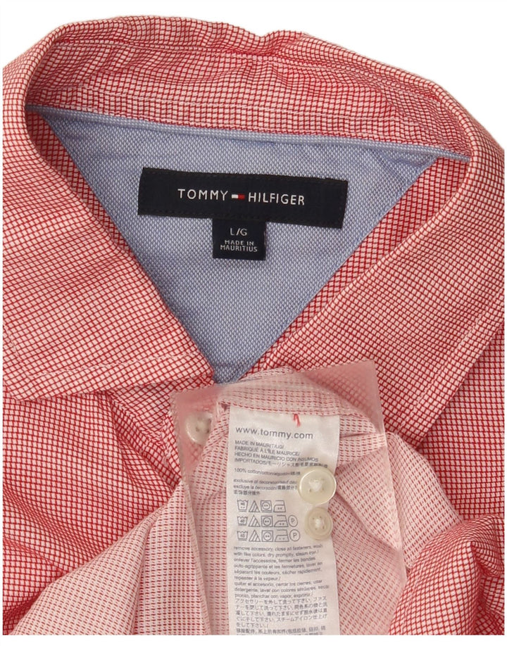 Męska koszula Tommy Hilfiger Mauritius, duża, bawełniana w czerwoną kratę
