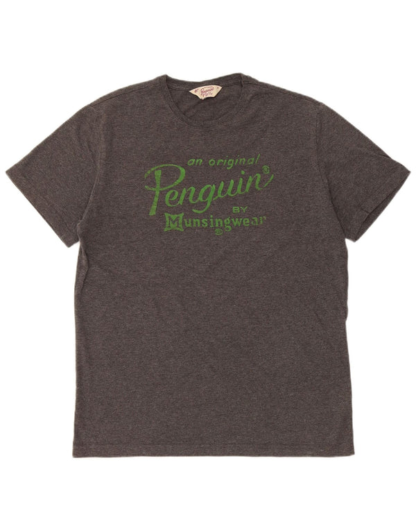 Penguin Mens Graphic T-Shirt Top Medium Grey