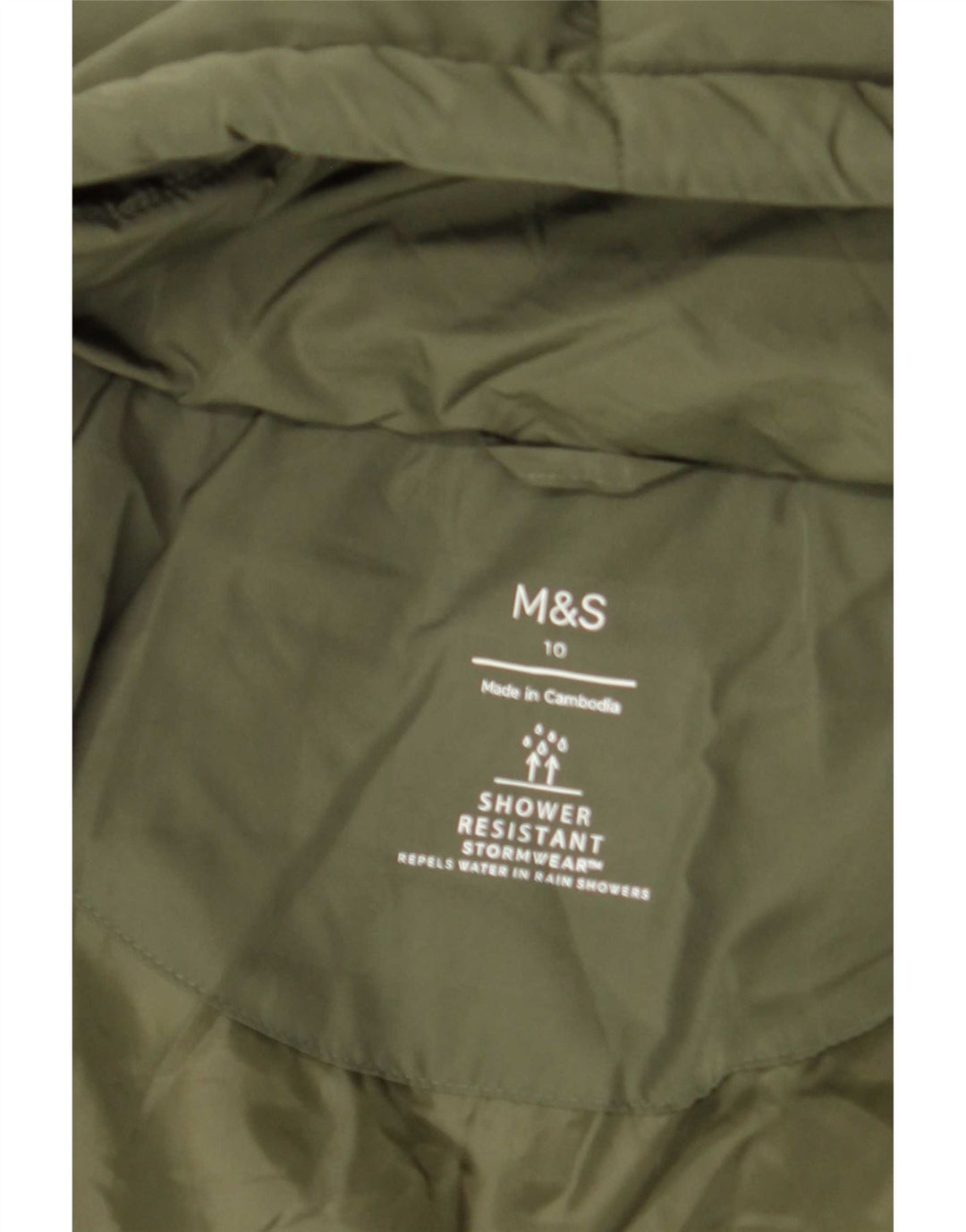 Giacca imbottita oversize con cappuccio da donna Marks & Spencer UK 10 piccola verde