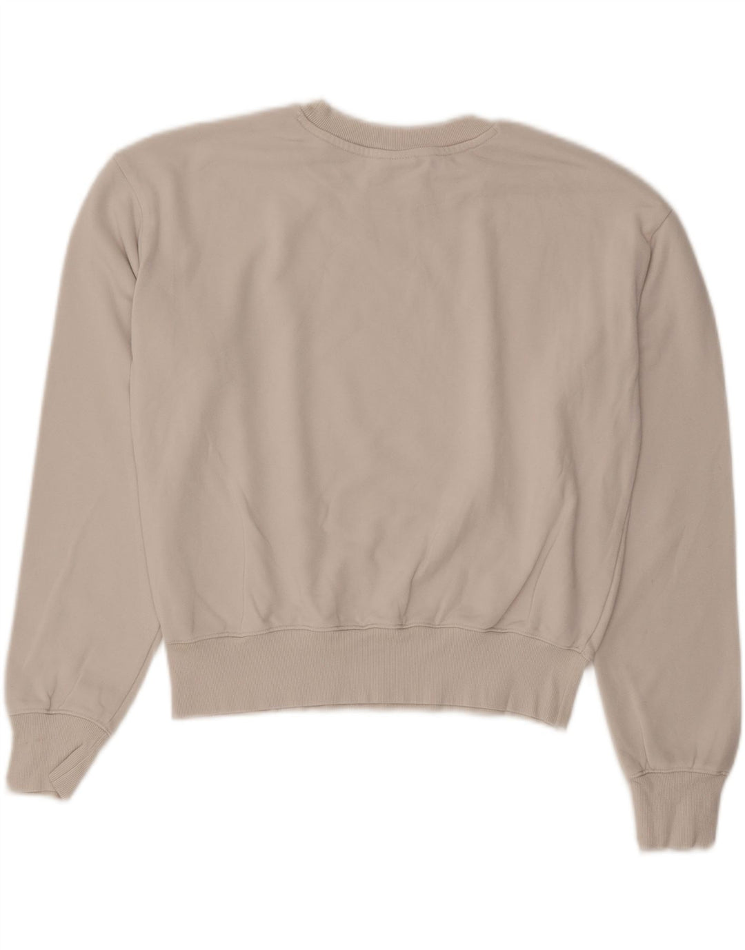 CHAMPION Womens Crop Graphic Sweatshirt Jumper UK 14 Medium Beige