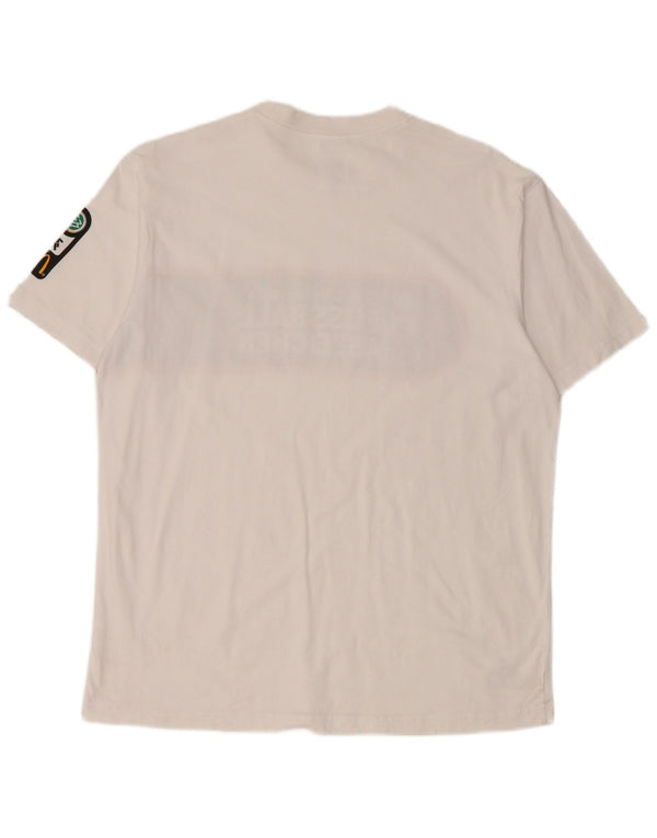 Ανδρικό γραφικό T-Shirt Adidas Top Large White Colourblock Βαμβακερό