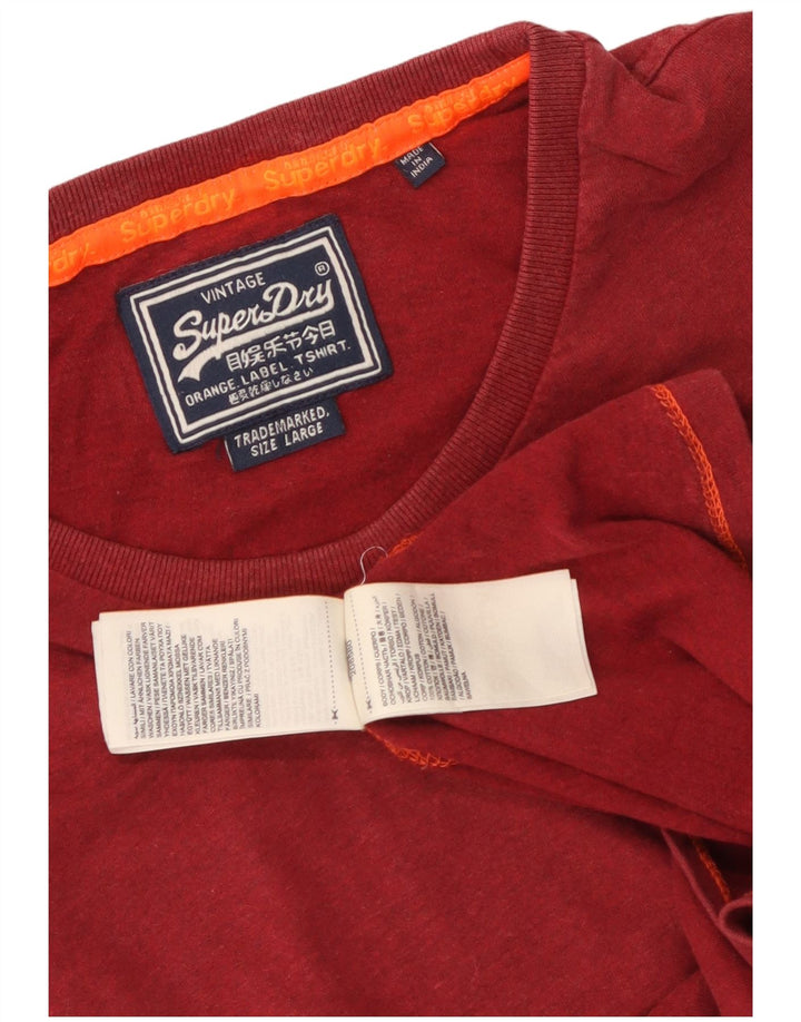 T-shirt da uomo Superdry Top grande in cotone rosso