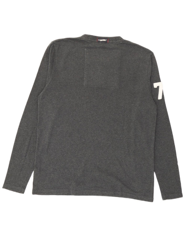 Top grafic Superdry pentru bărbați, cu mânecă lungă, 2XL, bumbac gri