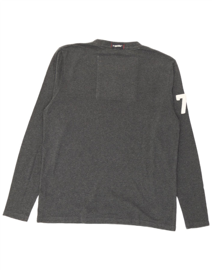 Superdry Herren Graphic Top Langarm 2XL Grau Baumwolle