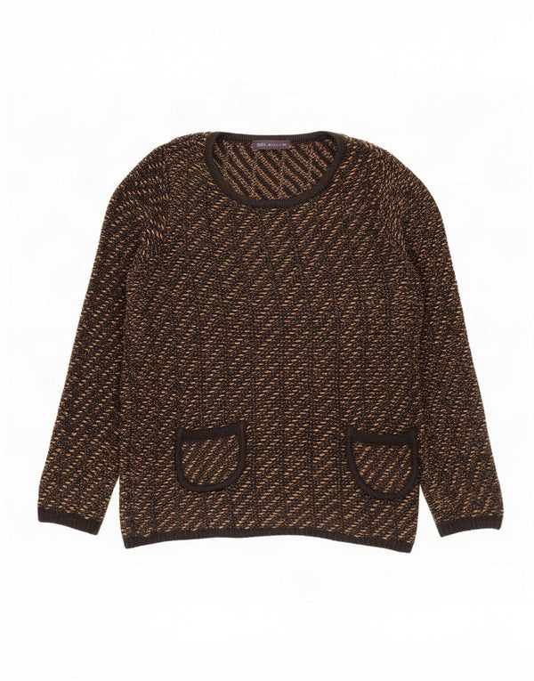 Maglione maglione con scollo a barca da donna Marks & Spencer UK 14 medio a righe nere