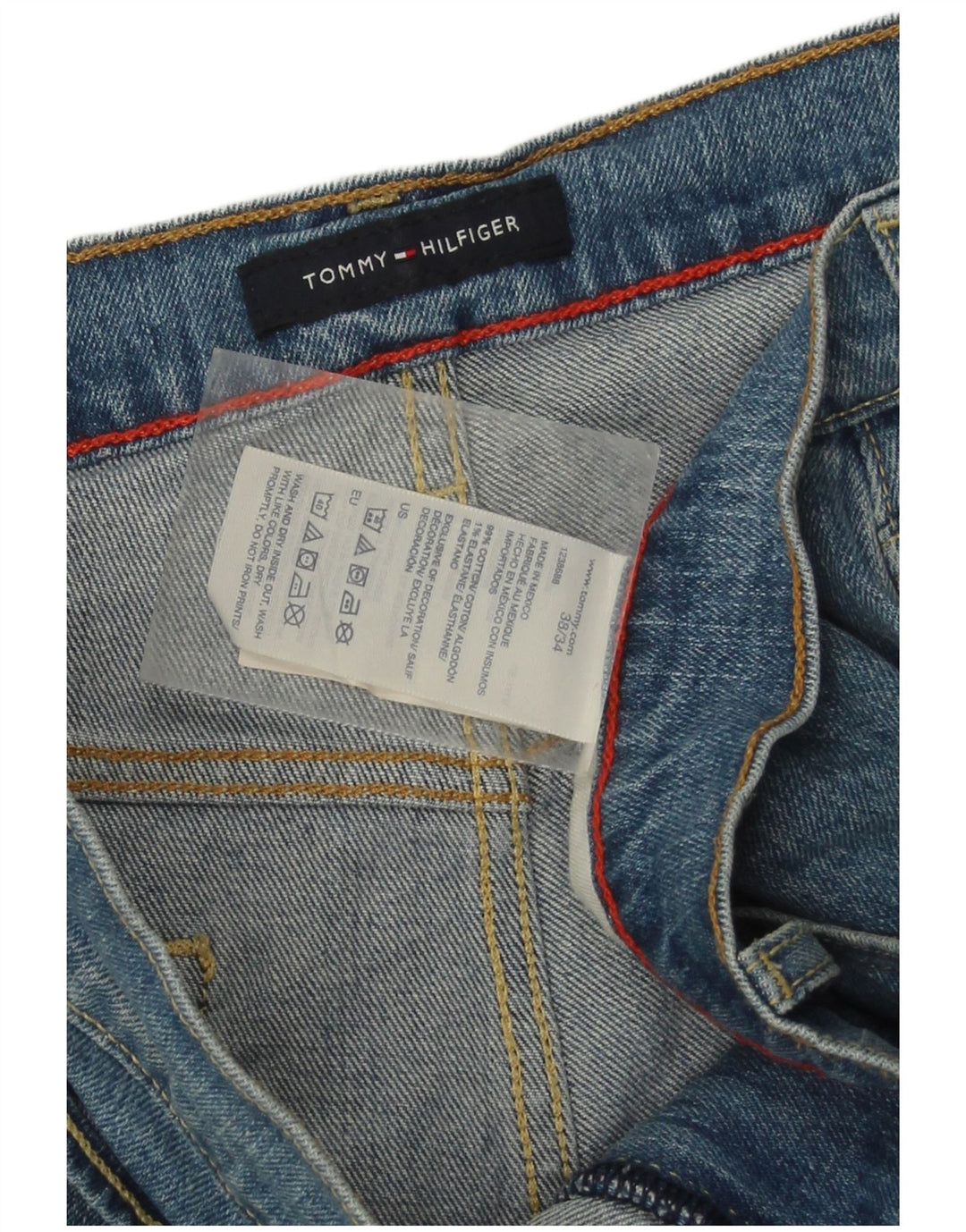 Tommy Hilfiger Mens Straight Jeans W38 L34 Blue Cotton