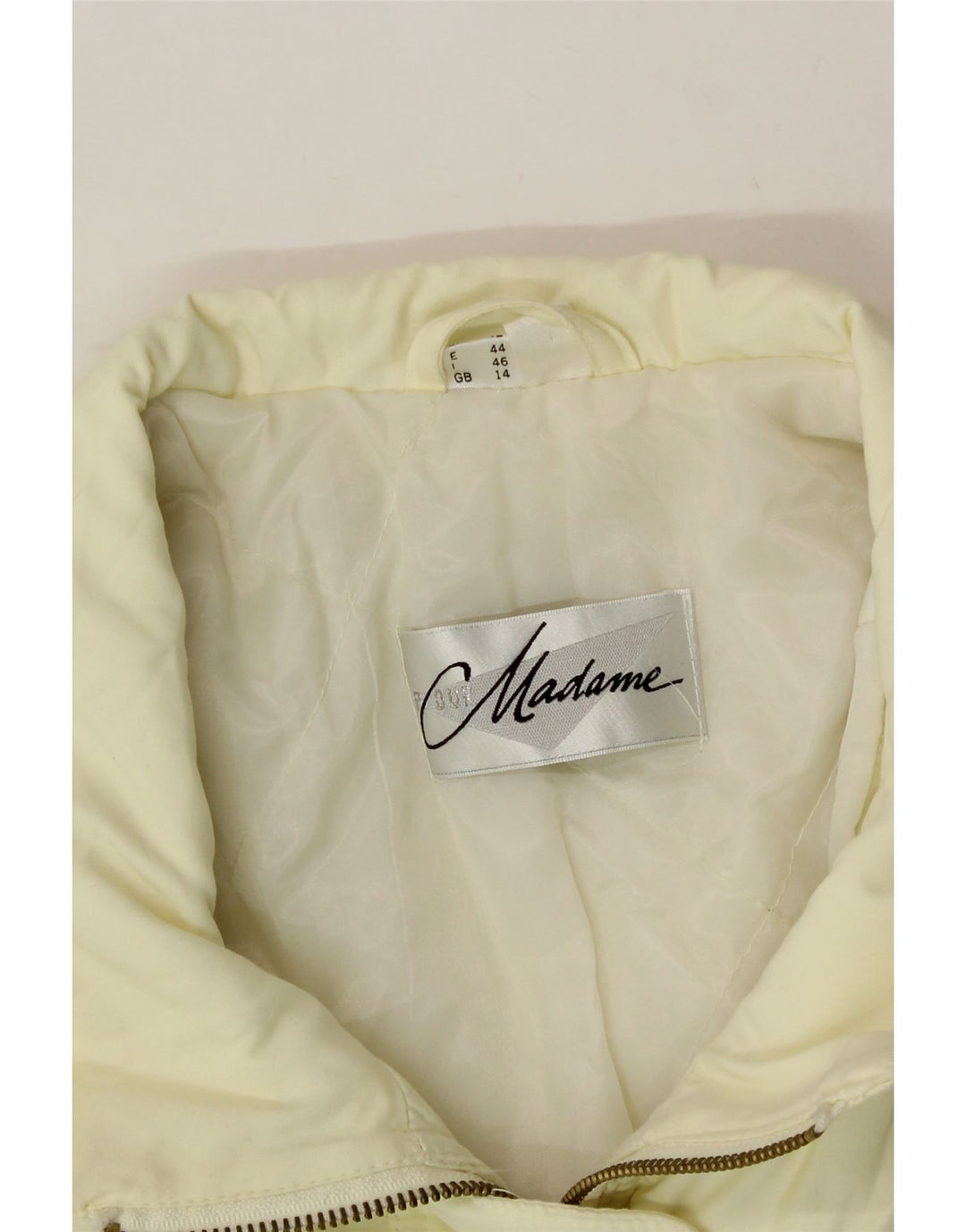 MADAME Womens Oversized Padded Coat UK 14 Large Yellow Polyester Vintage Madame and Second-Hand Madame from Messina Hembry 
