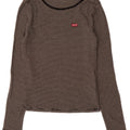 Levi's Top à manches longues pour femme UK 12 Gris moyen en coton à fines rayures