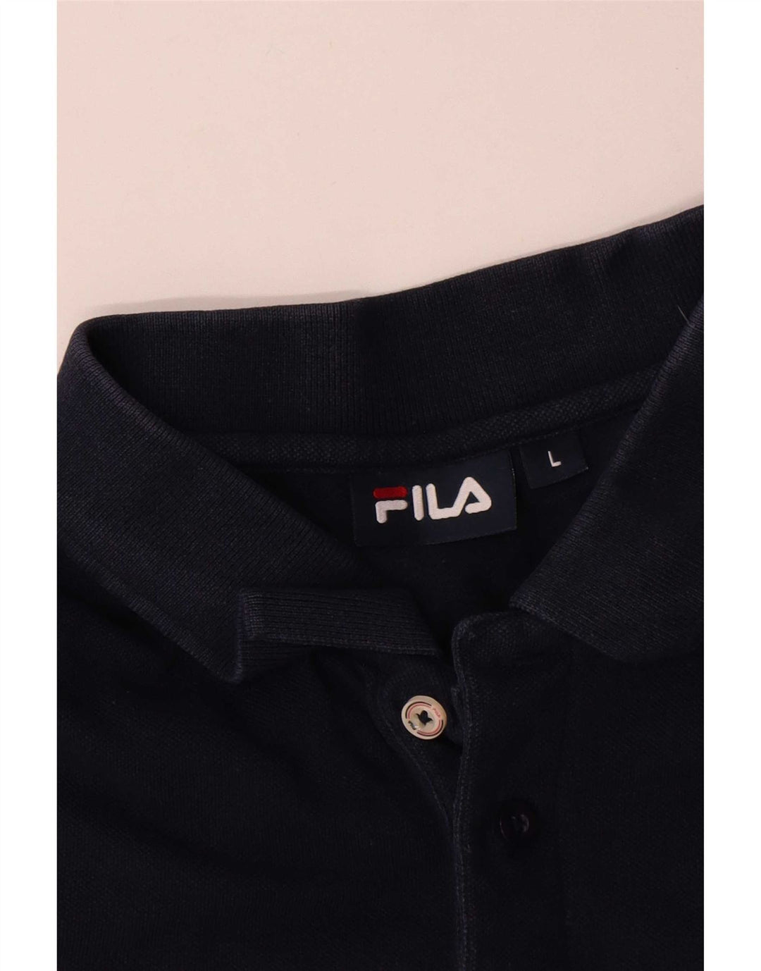 Fila Mens Polo Shirt Large Navy Blue Cotton
