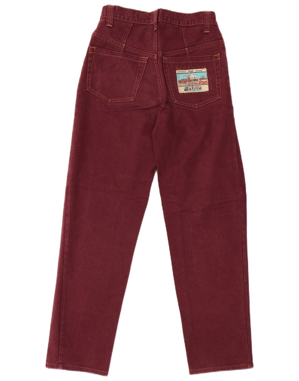 JINGLERS Blugi conici pentru fete 13-14 ani W26 L29 burgundy bumbac