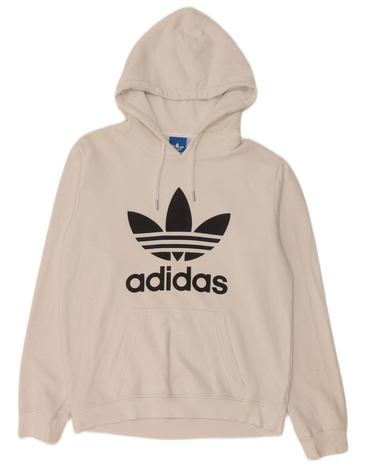 Adidas Mens Graphic Hoodie Jumper Medium White Cotton