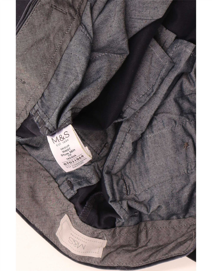 Marks & Spencer Mens Chino Shorts W36 Large Navy Blue Cotton