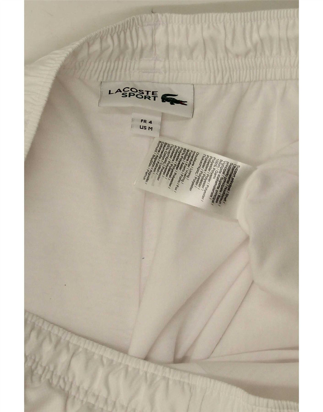 Lacoste Mens Sport Shorts Size 4 Medium  White Polyester