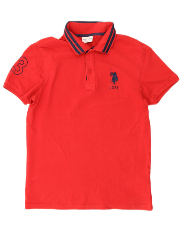 U.S. Polo Assn. Mens Graphic Polo Shirt XS Red Cotton