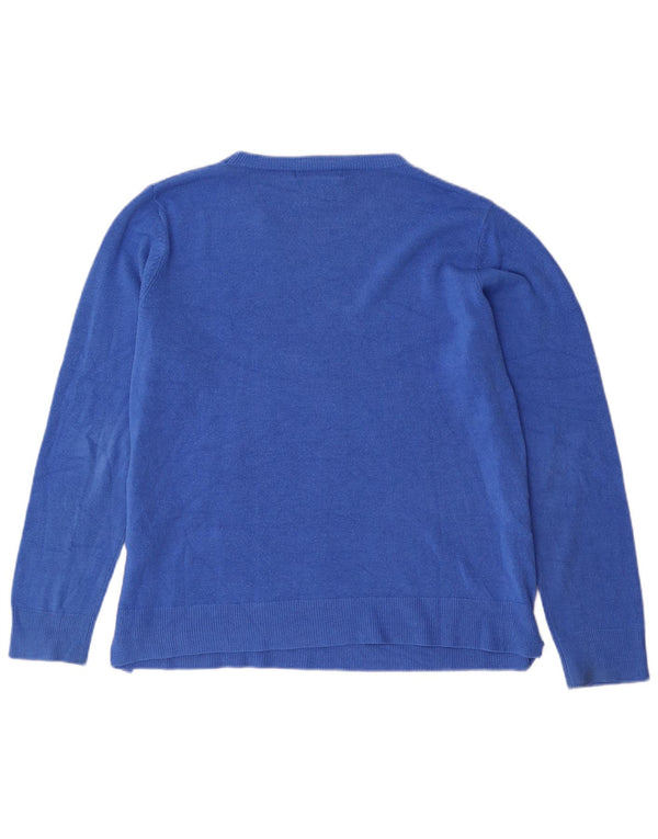 Marks & Spencer Dame Boat Neck Jumper Sweater UK 18 XL Blå Akryl