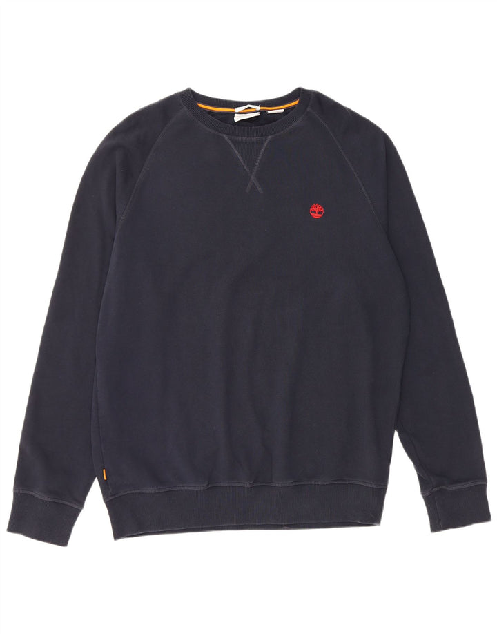 TIMBERLAND Mens Regular Fit Sweatshirt Jumper Large Navy Blue Cotton