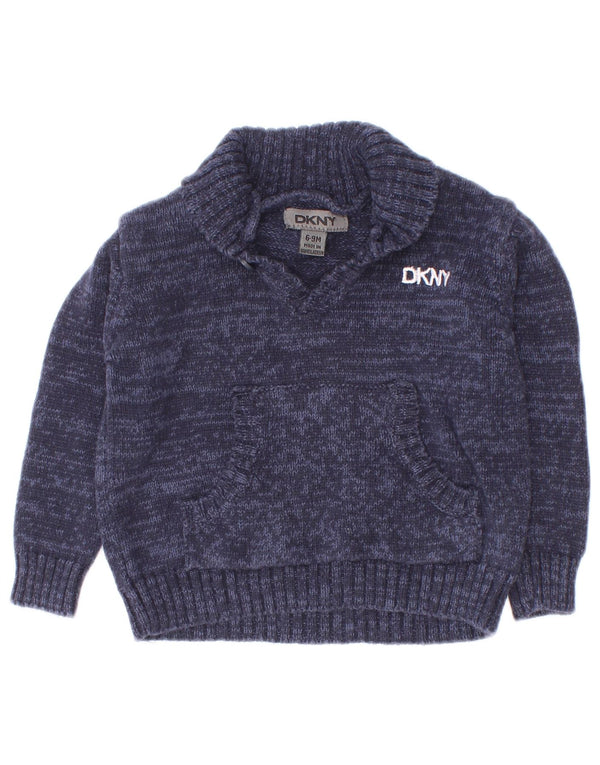Maglione Dkny per neonati con collo a scialle per neonati, 6-9 mesi, blu navy screziato