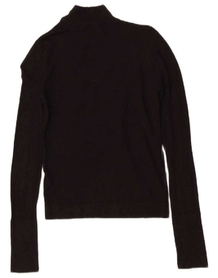 Zara Womens Turtle Neck Jumper Sweater UK 10 Small Black Viscose