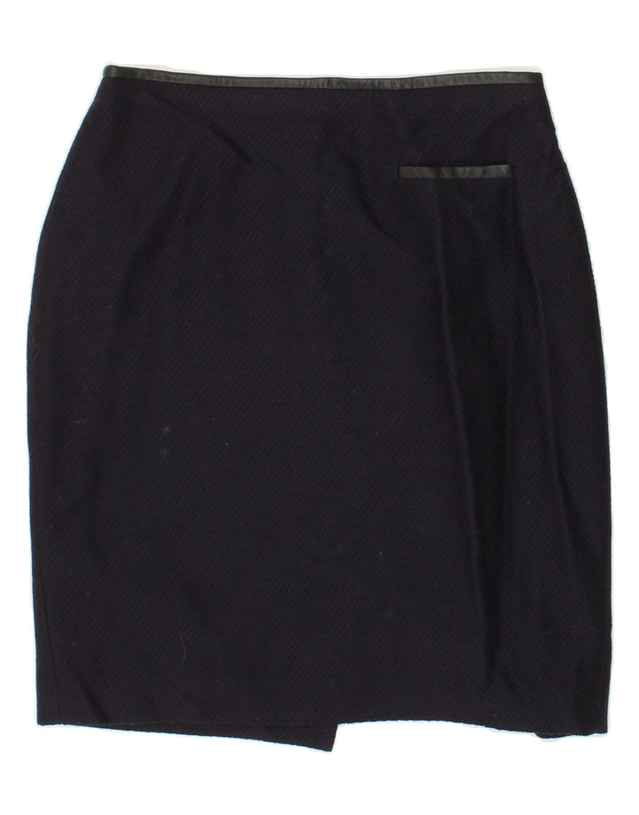 JIGSAW Womens Pencil Skirt US 10 Large W28 Navy Blue Wool Vintage Jigsaw and Second-Hand Jigsaw from Messina Hembry 