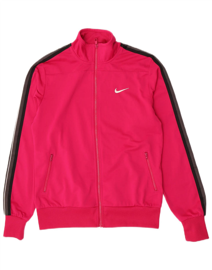 Giacca da tuta da donna Nike UK 14 Large Rosa Poliestere color block