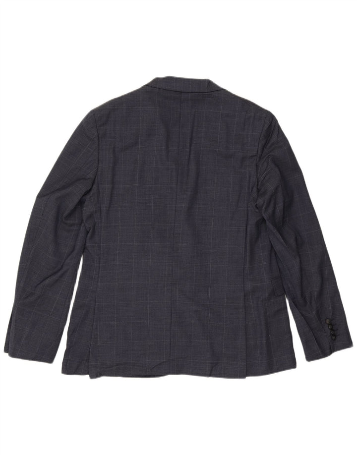 Giacca blazer slim da uomo a 2 bottoni Marks & Spencer UK 42 XL blu navy a quadri