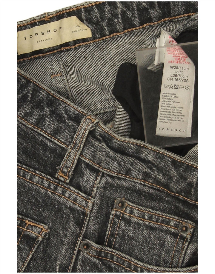 Topshop Womens Straight Jeans W28 L25 Grey Cotton