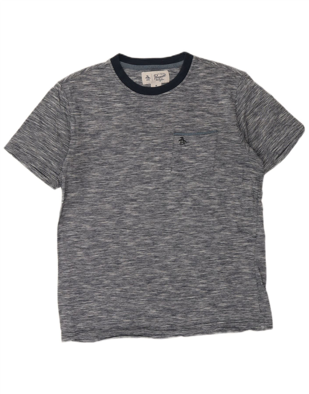 PINGUIN T-shirt da uomo Top medio in cotone screziato blu navy