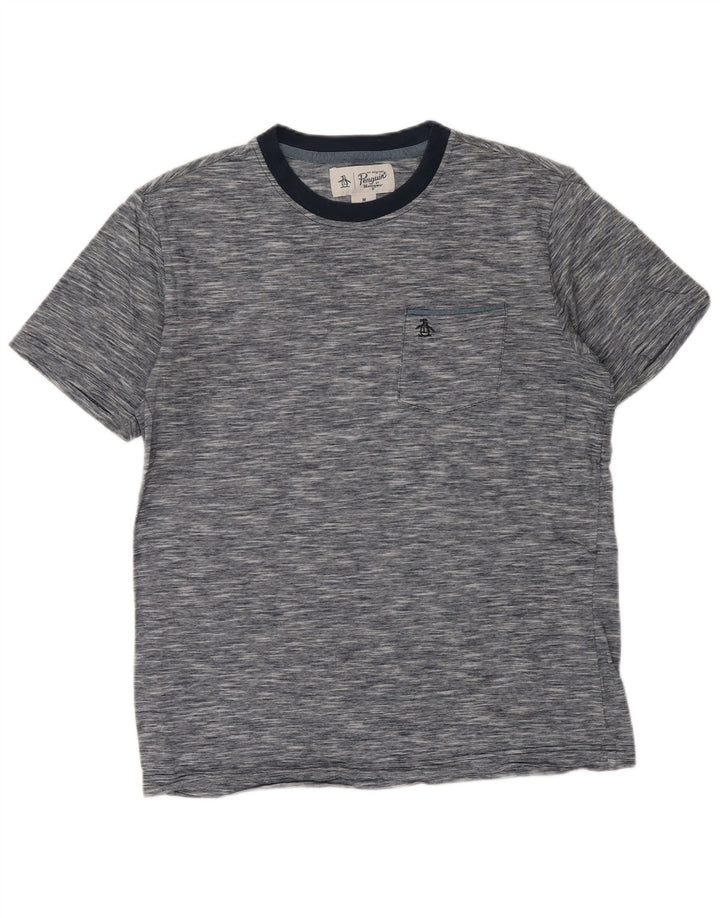 PINGUIN T-shirt da uomo Top medio in cotone screziato blu navy