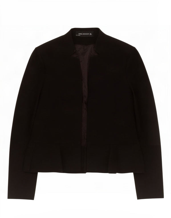 Zara Womens Open Blazer Jacket Reino Unido 10 Pequeno Preto