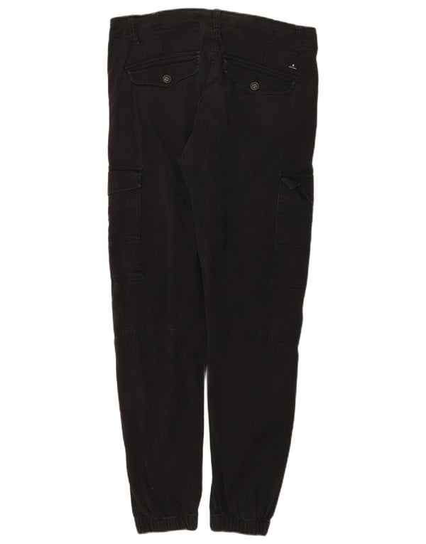 Pantaloni cargo da uomo Jack & Jones Paul affusolati Joggers W32 L29 cotone nero