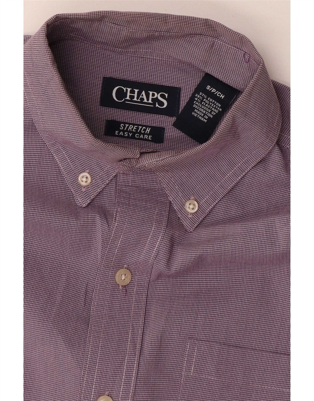 Chaps Herre Oversized skjorte UK 10 Small Purple Houndstooth Bomuld