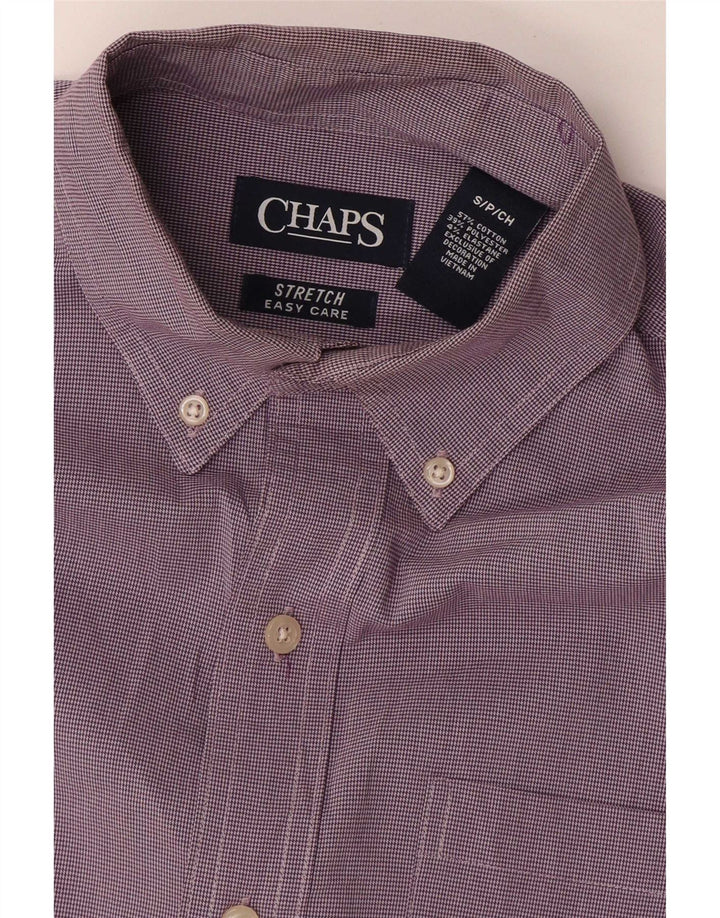 Chaps Herre Oversized skjorte UK 10 Small Purple Houndstooth Bomuld