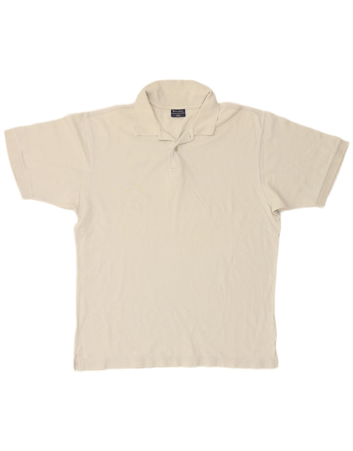 CHAMPION Mens Polo Shirt 2XL White Cotton
