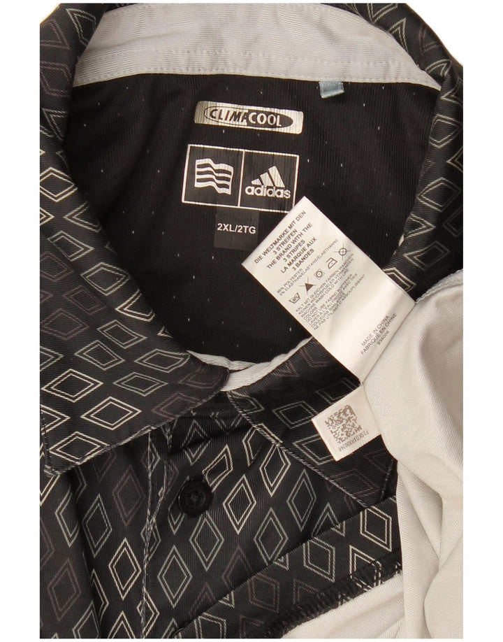 Męska koszulka polo Adidas Climacool 2XL Czarny Argyle/Diamentowy poliester
