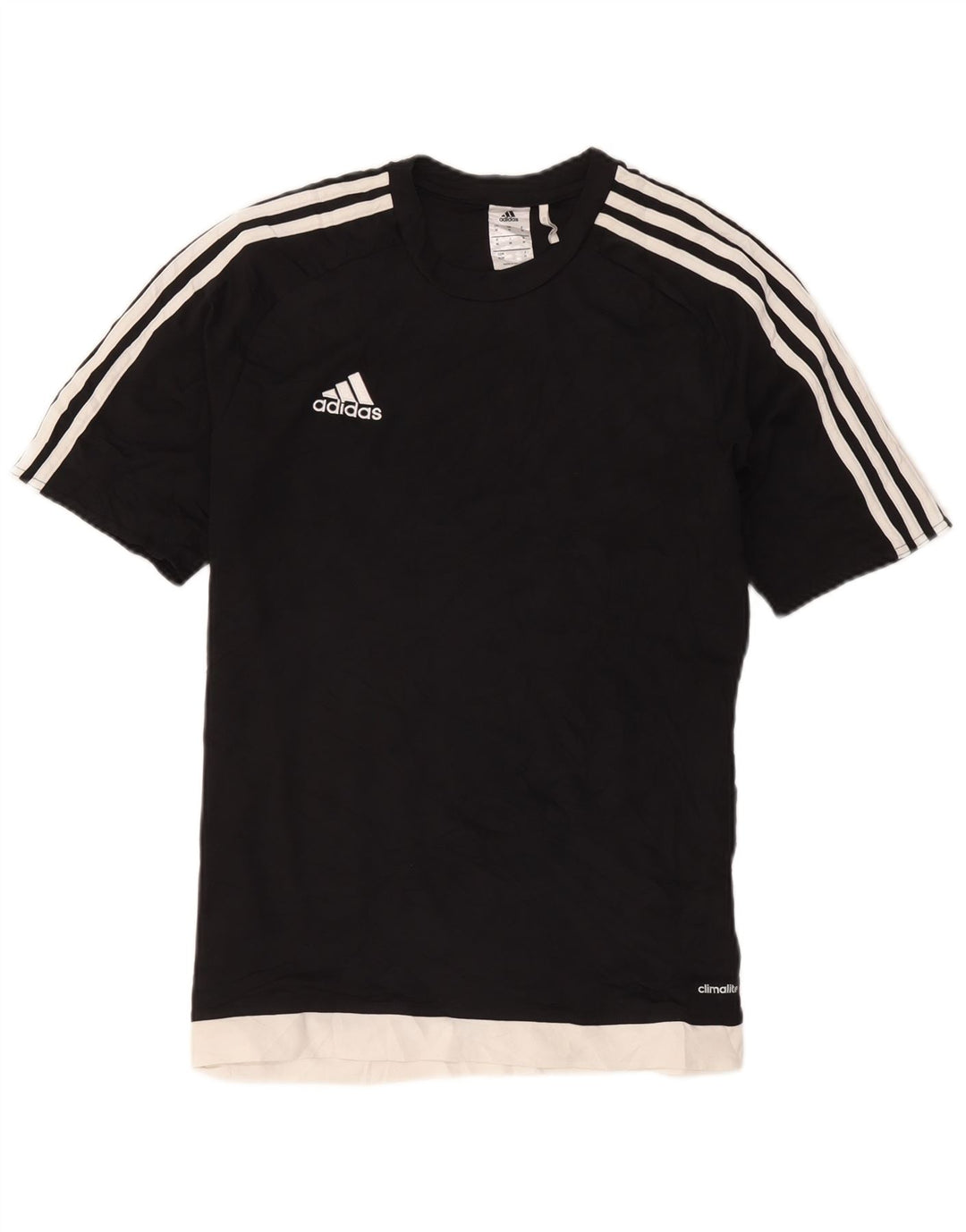 Adidas Mens Climalite T-Shirt Top Medium Black Colourblock Polyester