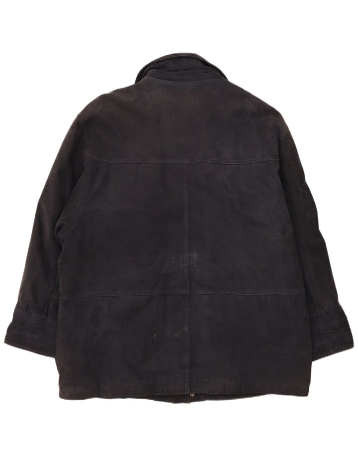 Zamszowa kurtka męska James Dillon UK 42 XL, granatowa, skórzana