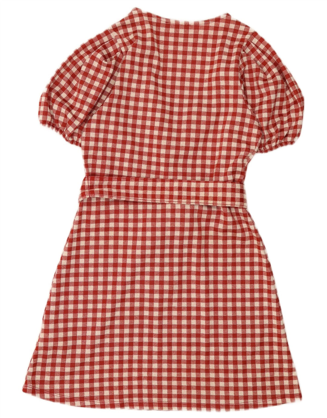 Zara Womens A-Line Dress UK 8 Small Red Gingham Polyester