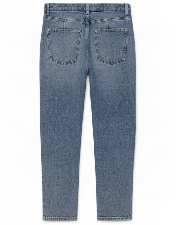 Marks & Spencer Damen High Waist Tapered Jeans UK 12 Medium W28 L27 Blau