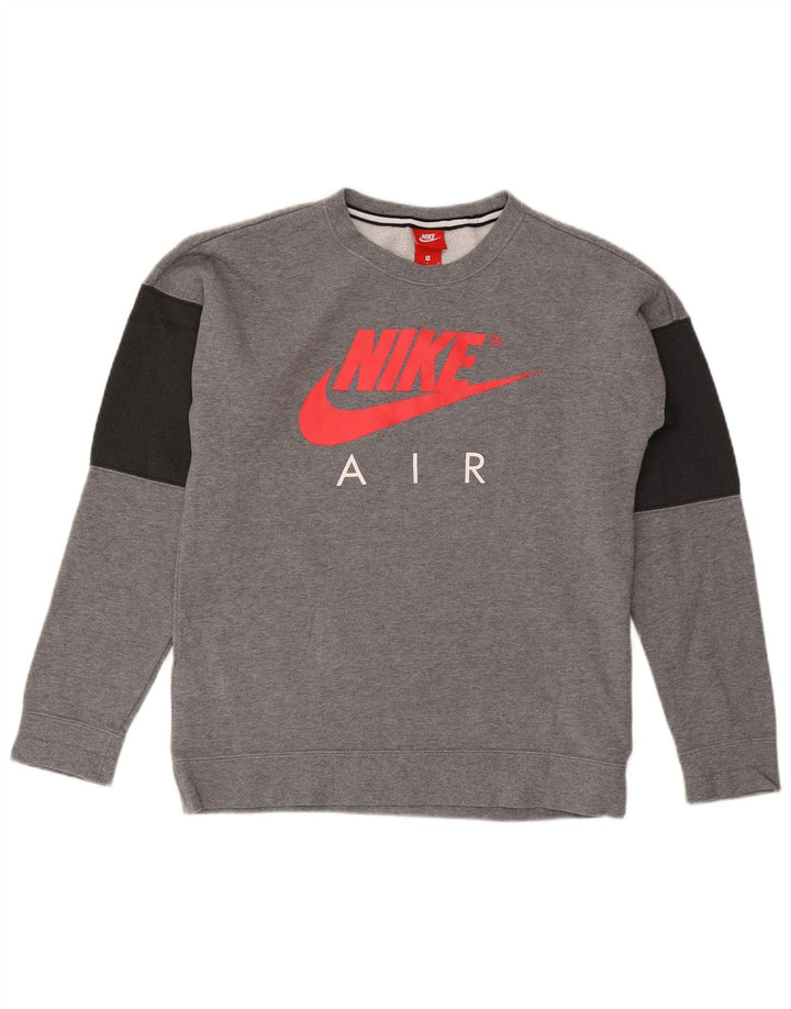 Nike grafisk sweatshirt til mænd, lille grå farveblok bomuld