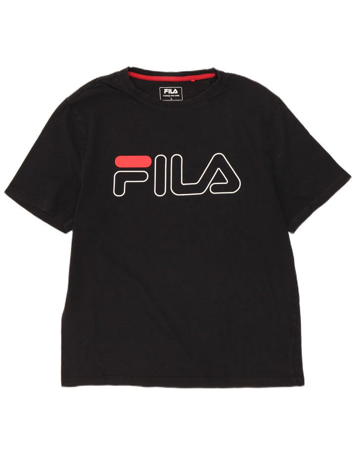 T-shirt grafica da uomo FILA Top grande nera