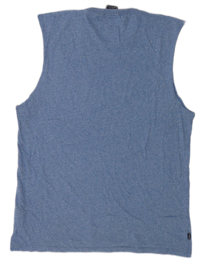 Superdry Débardeur XL Bleu Moucheté Coton Homme