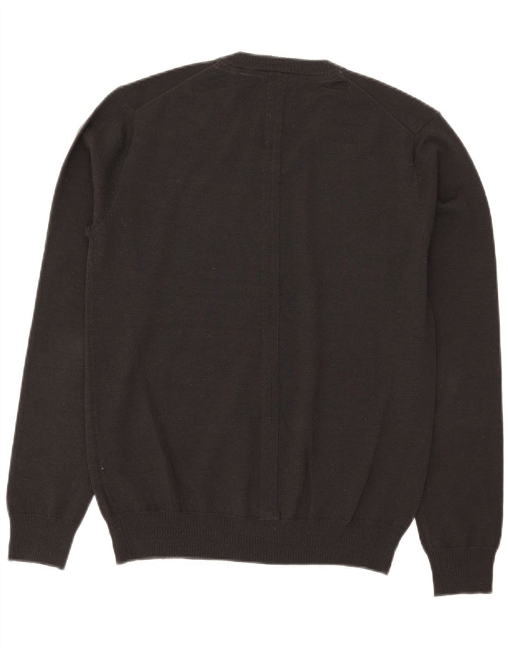 Guess Mens V-Neck Jumper Sweater Medium Grey Acrylic