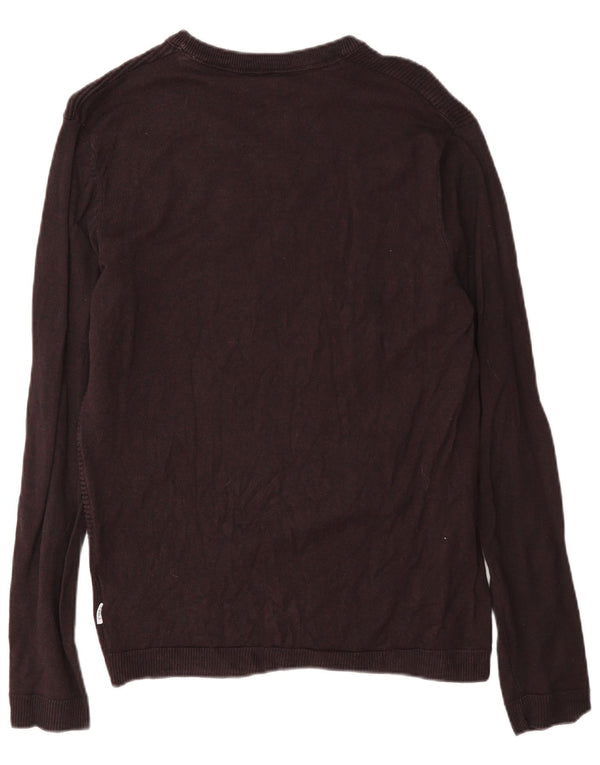 Jack & Jones Ανδρικό πουλόβερ με κανονική εφαρμογή με λαιμόκαυστο μεσαίο μπορντό