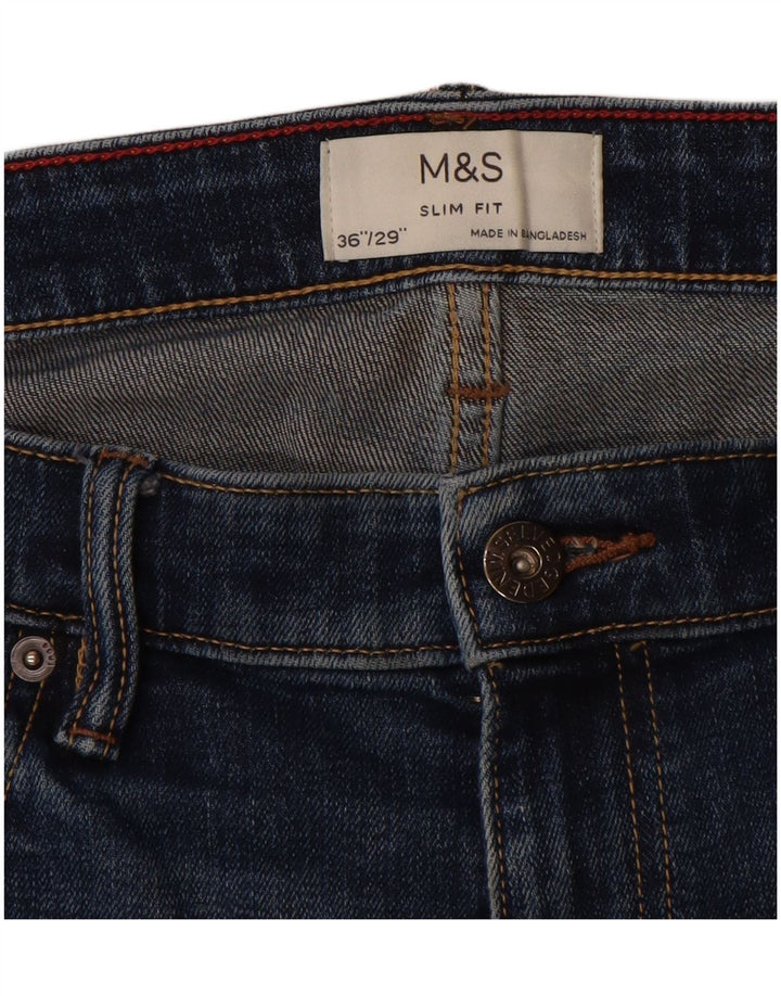 Marks & Spencer Mens Slim Jeans W36 L29 Blue Cotton