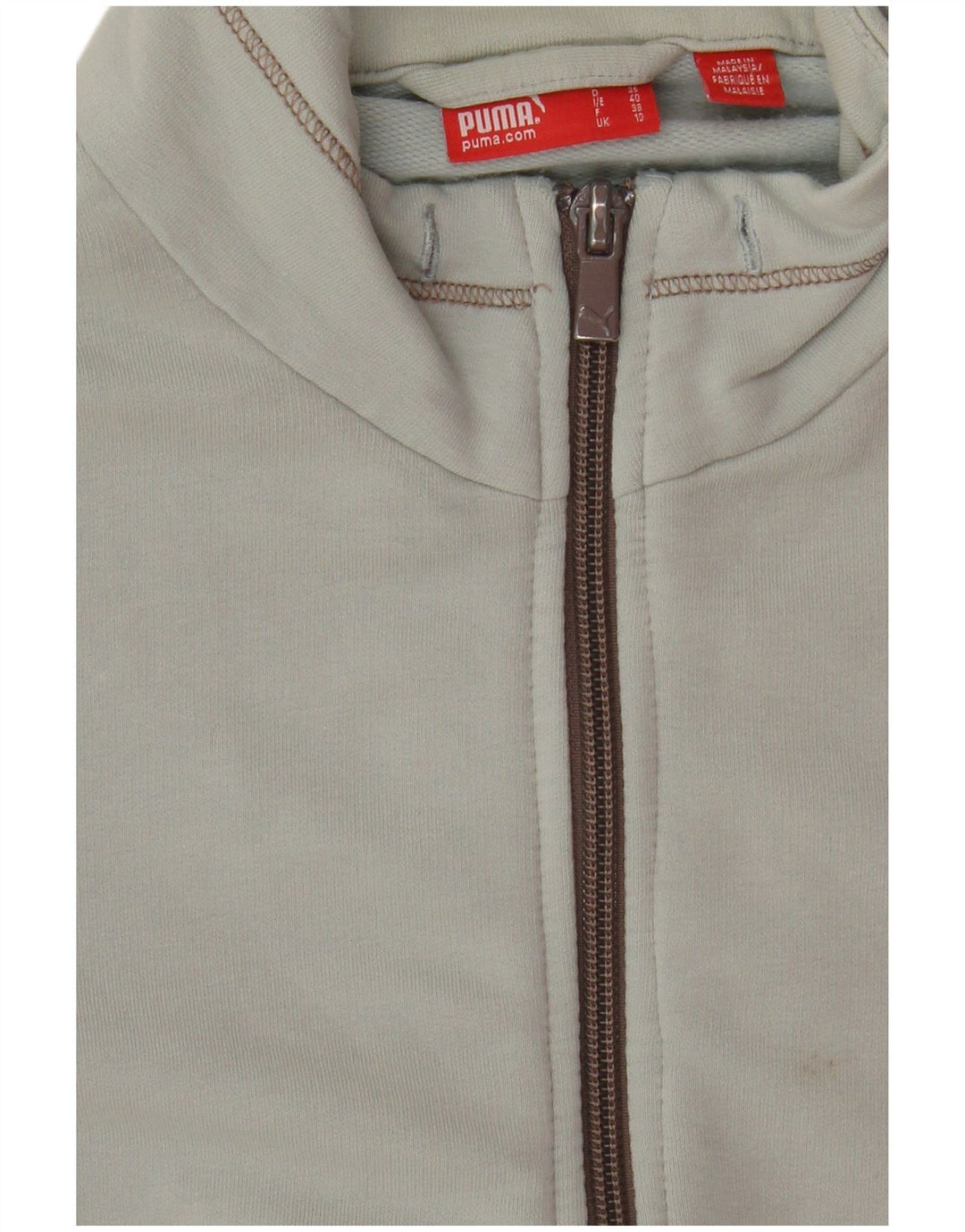 Puma Womens Tracksuit Top Jacket UK 10 Small Grey Cotton